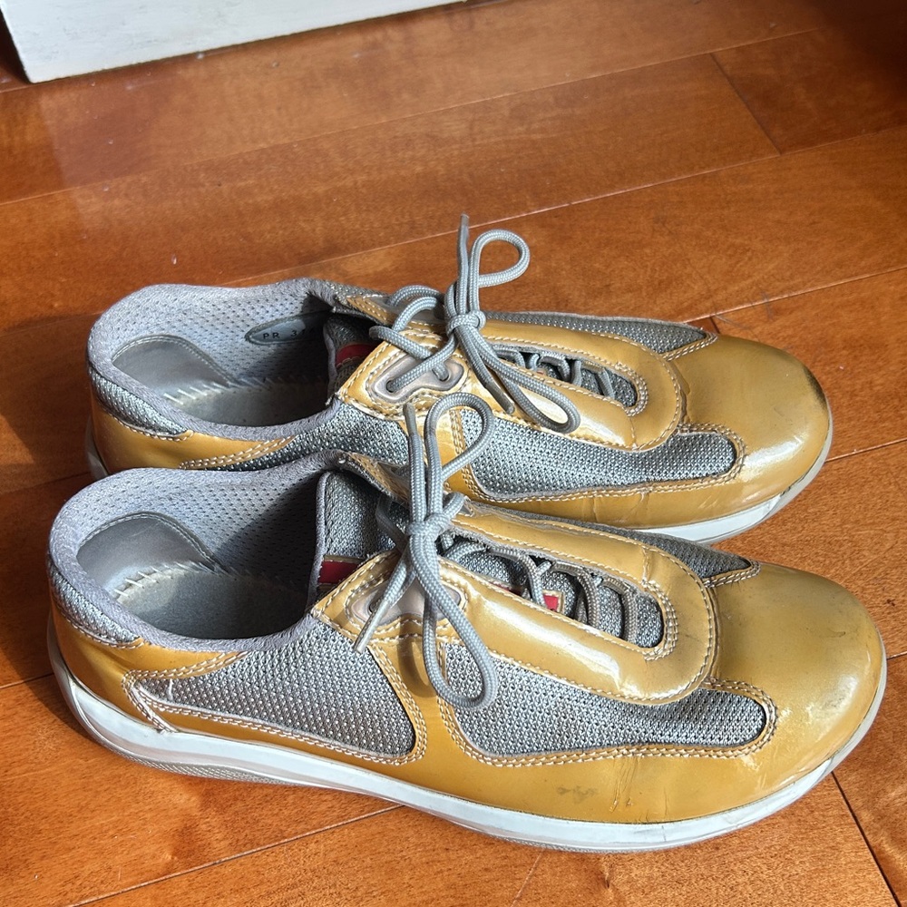 Prada America’s Cup vintage yellow sneakers